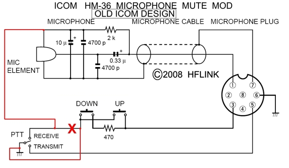 Hflink Icom Hm 36 Microphone Mute Mod